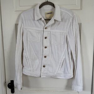 L'AGENCE White Corduroy Button-Front Jacket